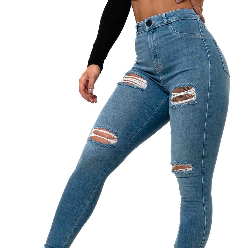 Women's Blue Skinny Jeans - Picture 2 of 10